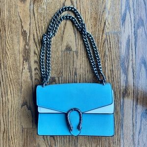 Blue and White Horseshoe Bag
